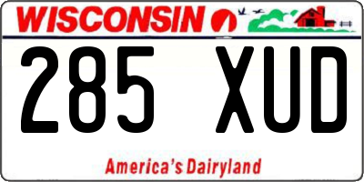 WI license plate 285XUD