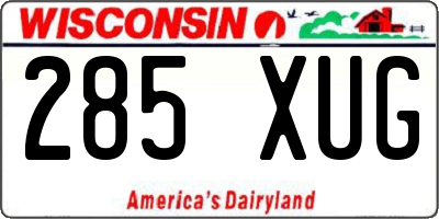 WI license plate 285XUG