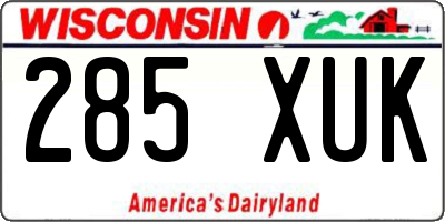 WI license plate 285XUK