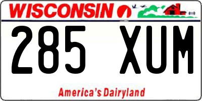 WI license plate 285XUM