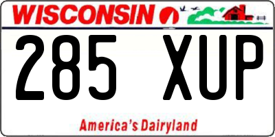 WI license plate 285XUP