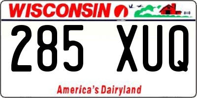 WI license plate 285XUQ