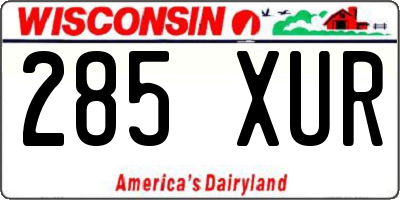 WI license plate 285XUR