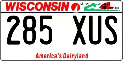 WI license plate 285XUS