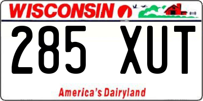 WI license plate 285XUT