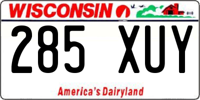 WI license plate 285XUY