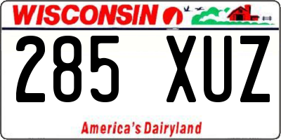 WI license plate 285XUZ