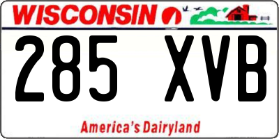 WI license plate 285XVB