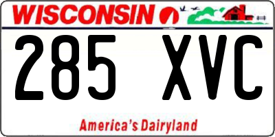 WI license plate 285XVC