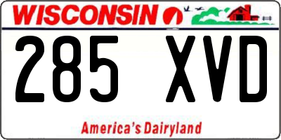 WI license plate 285XVD