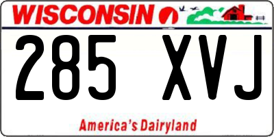 WI license plate 285XVJ