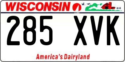 WI license plate 285XVK