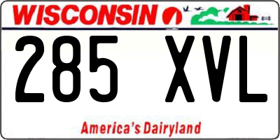 WI license plate 285XVL