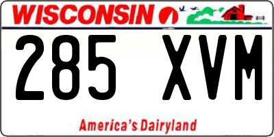 WI license plate 285XVM