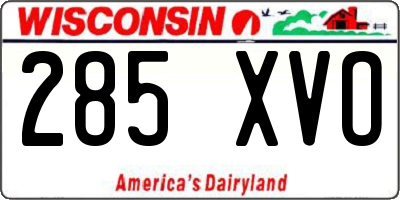 WI license plate 285XVO
