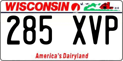 WI license plate 285XVP