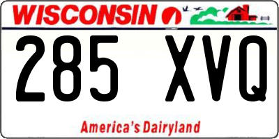 WI license plate 285XVQ