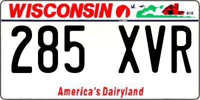 WI license plate 285XVR