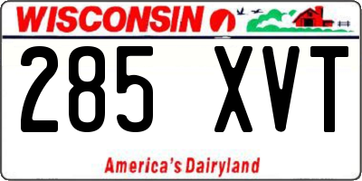 WI license plate 285XVT