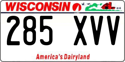 WI license plate 285XVV