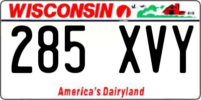 WI license plate 285XVY