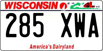 WI license plate 285XWA