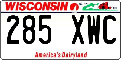 WI license plate 285XWC