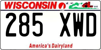 WI license plate 285XWD