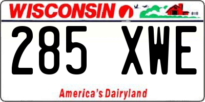 WI license plate 285XWE