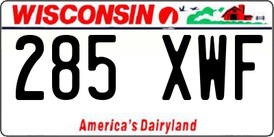 WI license plate 285XWF