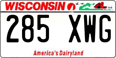 WI license plate 285XWG