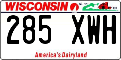 WI license plate 285XWH