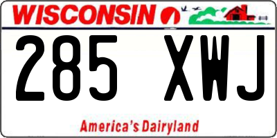 WI license plate 285XWJ