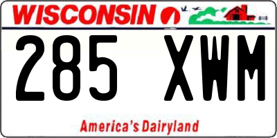 WI license plate 285XWM