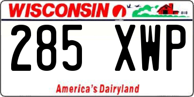 WI license plate 285XWP