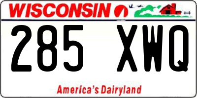 WI license plate 285XWQ