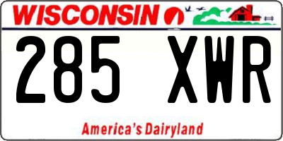 WI license plate 285XWR