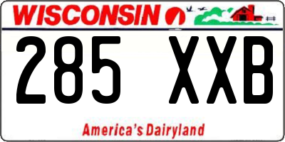 WI license plate 285XXB
