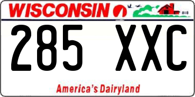 WI license plate 285XXC