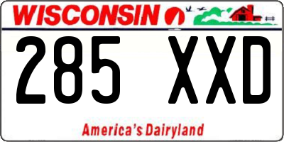 WI license plate 285XXD