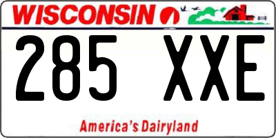 WI license plate 285XXE