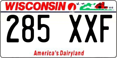 WI license plate 285XXF
