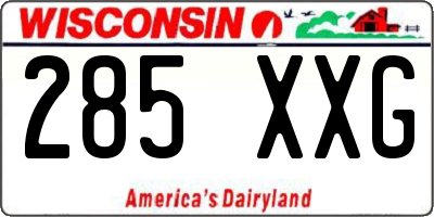 WI license plate 285XXG