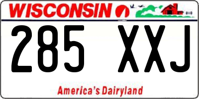 WI license plate 285XXJ