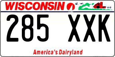 WI license plate 285XXK