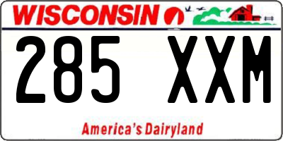 WI license plate 285XXM