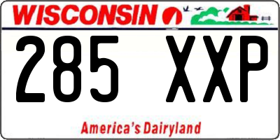 WI license plate 285XXP