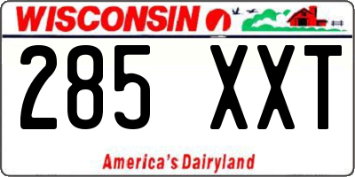 WI license plate 285XXT