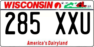 WI license plate 285XXU