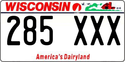 WI license plate 285XXX